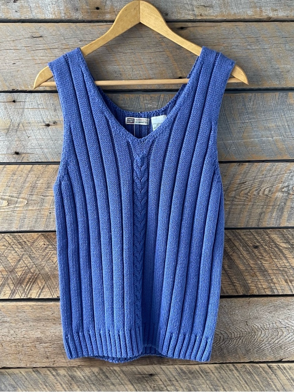 VTG Faded Glory Sweater Tank Cable Knit 90s Y2K Purple Women’s Size X-Large XL